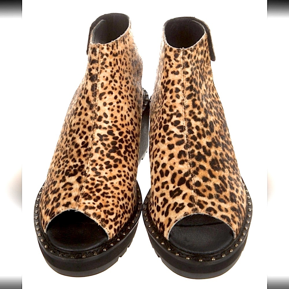 Cecelia New York Gianna Cheetah Calf Hair Leather Wedges Anthropologie 8.5 NIB